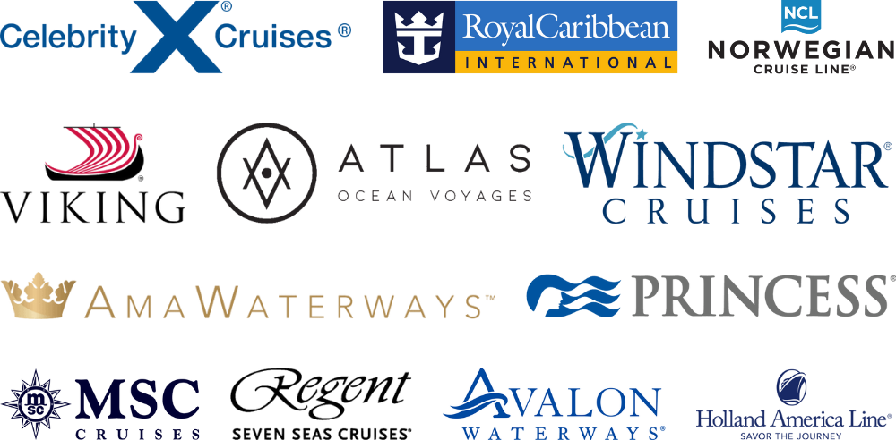 Cruise line logos.