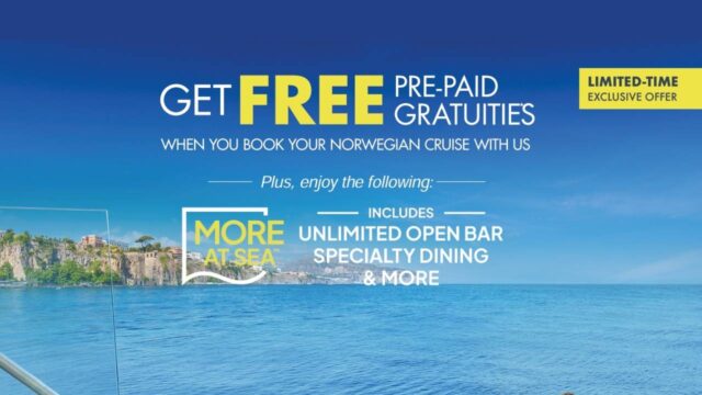 Norwegian: FREE Prepaid Gratuities*