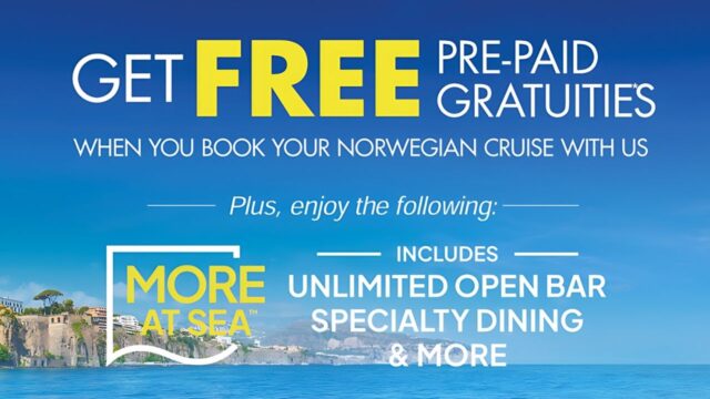 Norwegian: FREE Prepaid Gratuities* & Up to 50% Off All Cruises!