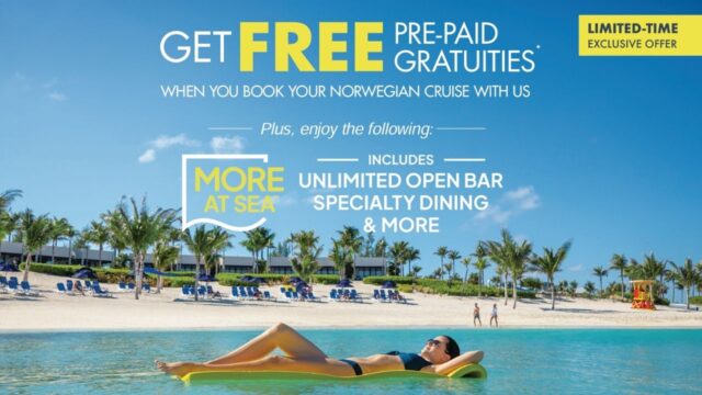 Norwegian: FREE Pre-Paid Gratuities* & Up to 50% Off All Cruises!